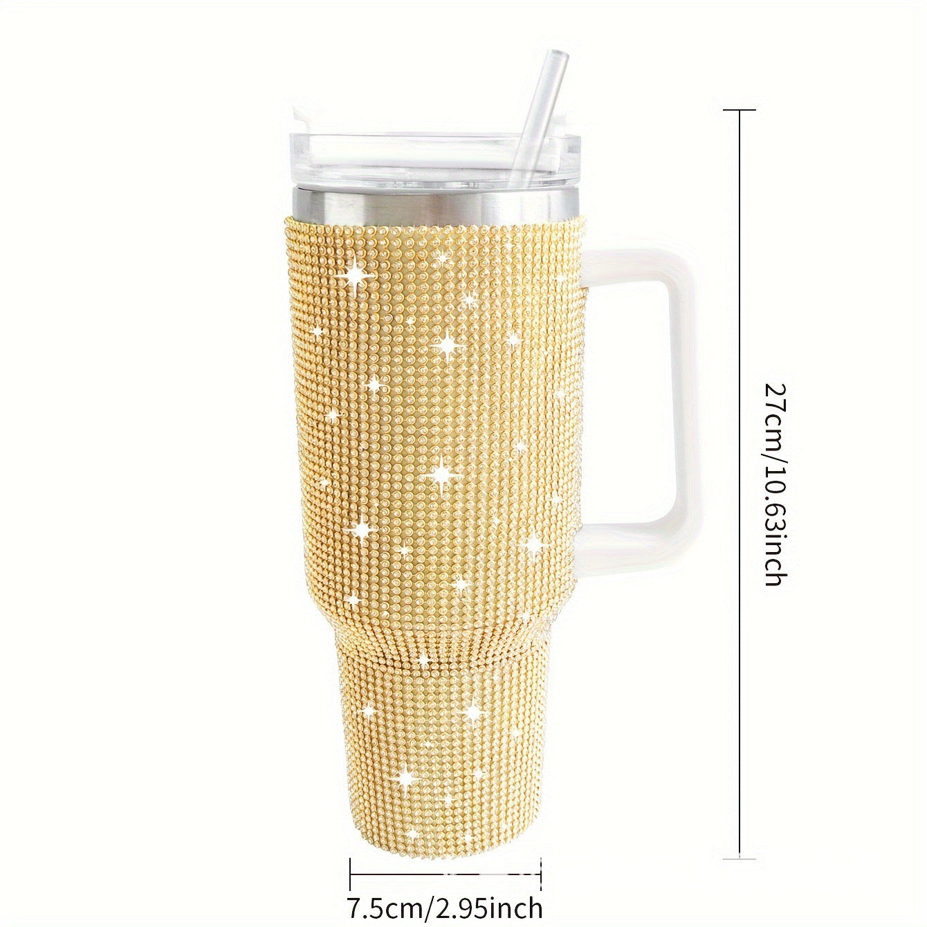 SunGlow Yellow Rhinestone Tumbler with Handle