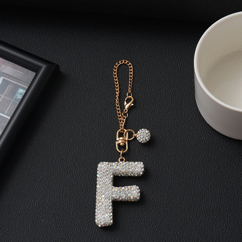 LetterSpark Rhinestone Alphabet Keychain (A-Z)